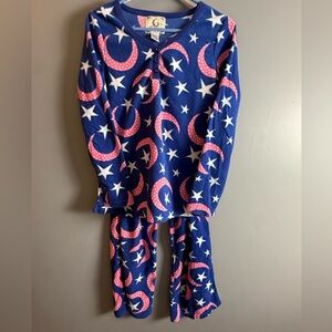 P.J. Couture Moon & Stars Winter Fleece 2 Pc Pajama Set Womens Sz S